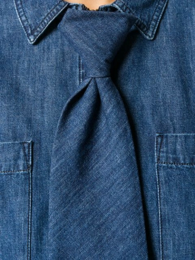 Shop Diesel Red Tag Tie Detail Denim Shirt In Blue