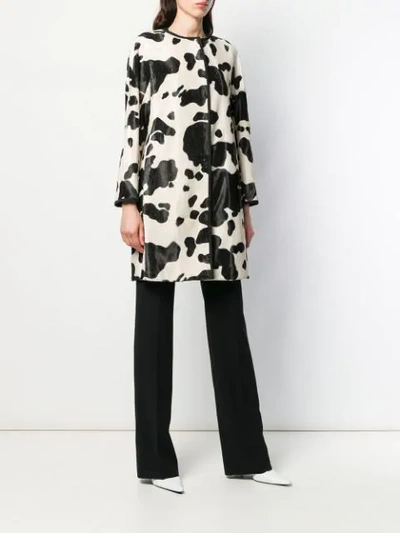 Shop Max Mara Studio Printed Coat - Black