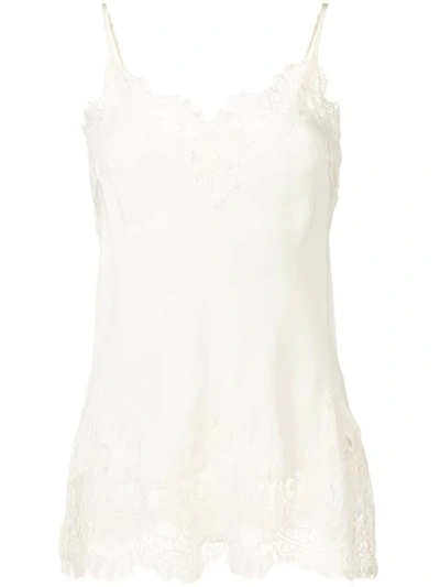 Shop Gold Hawk Lace Trim Vest In White