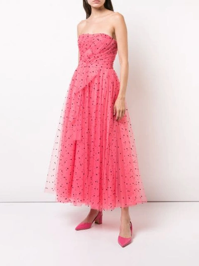 Shop Carolina Herrera Hear Print Tulle Dress In Pink