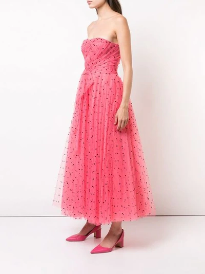 Shop Carolina Herrera Hear Print Tulle Dress In Pink