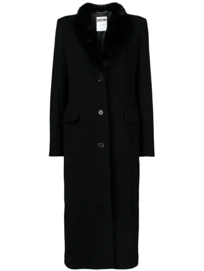Shop Moschino Single-breasted Coat In Black