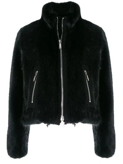 Shop Dsquared2 Faux Fur Short Jacket In Black