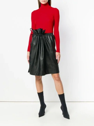 Shop Versace Roll Neck Jumper In Red