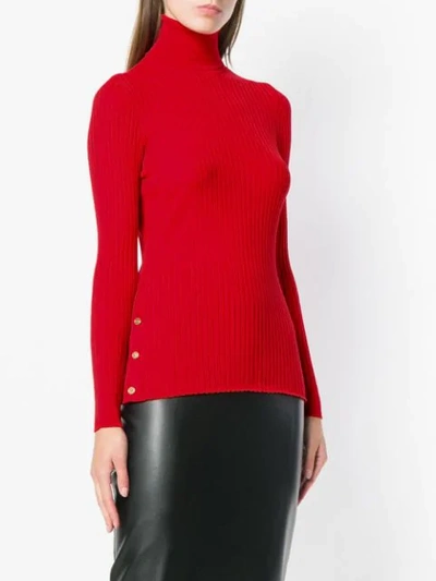 Shop Versace Roll Neck Jumper In Red