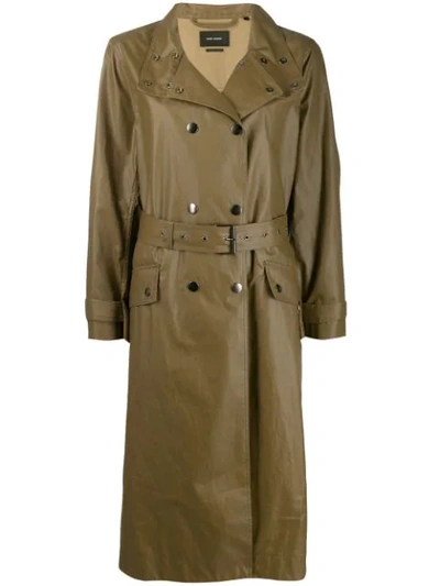 Shop Isabel Marant Double-breasted Trench Coat In Green