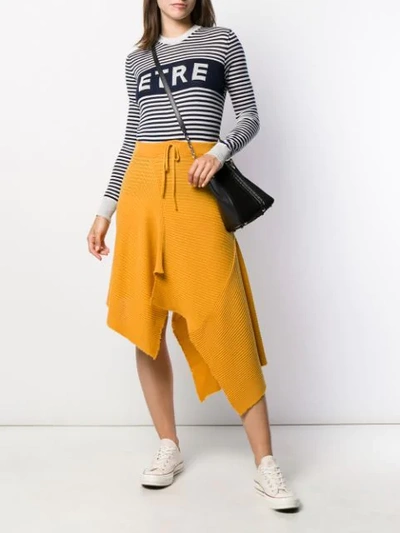 Shop Etre Cecile Striped Logo Jumper In Blue