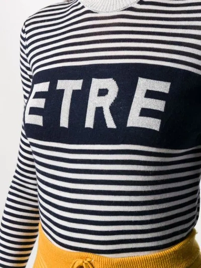 Shop Etre Cecile Striped Logo Jumper In Blue