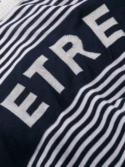 Shop Etre Cecile Striped Logo Jumper In Blue