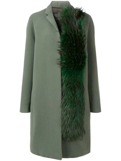 Shop Gianluca Capannolo Fox Fur Detail Coat In Green
