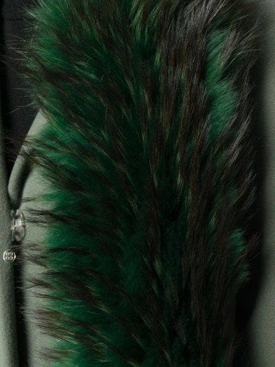 Shop Gianluca Capannolo Fox Fur Detail Coat In Green