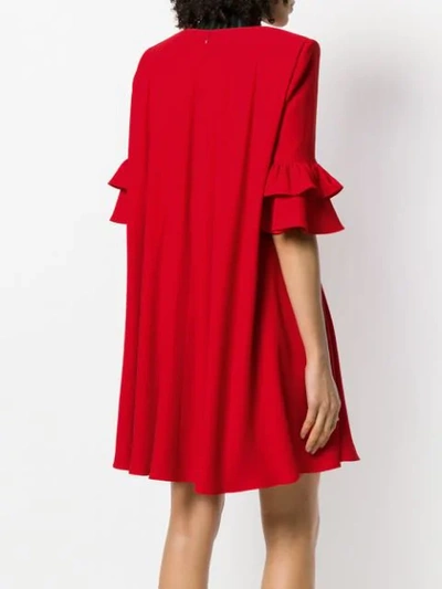 Shop Alexander Mcqueen Frill Detail Dress In Red