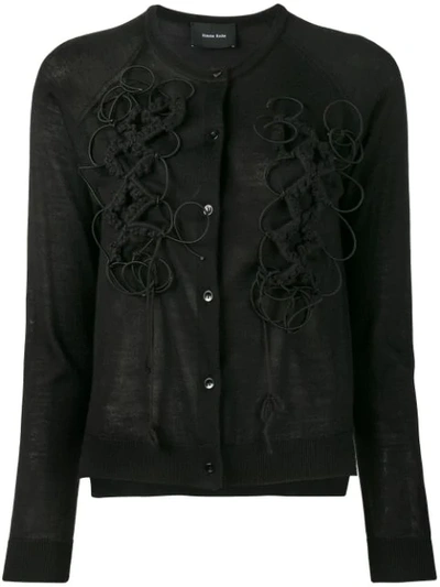 Shop Simone Rocha Embroidered Cardigan In Black