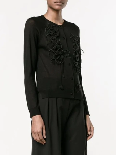 Shop Simone Rocha Embroidered Cardigan In Black