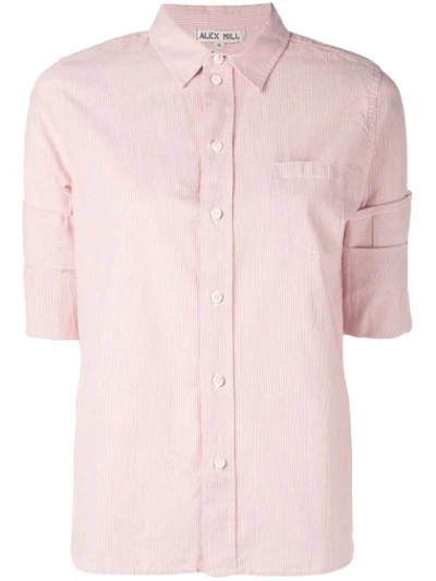 ALEX MILL 细条纹衬衫 - 粉色