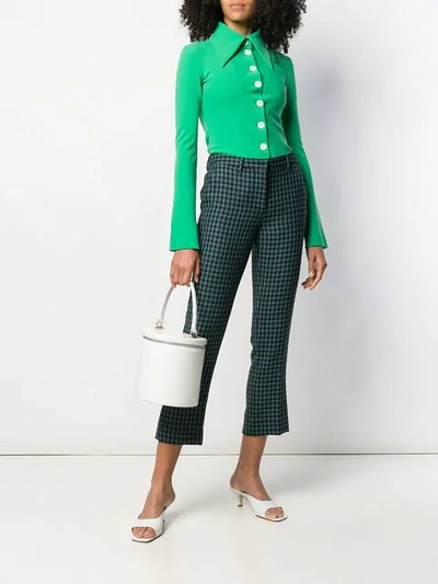 Shop A.w.a.k.e. Oversized Collar And Buttons Shirt In Green