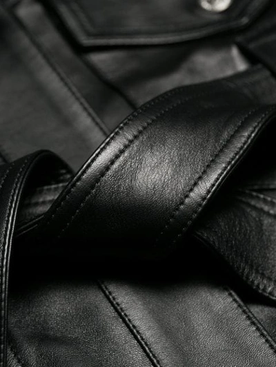 Shop Golden Goose Pictor Leather Belted Jacket In Black