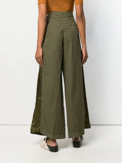 Shop Andrea Ya'aqov Super Wide Trousers In Green