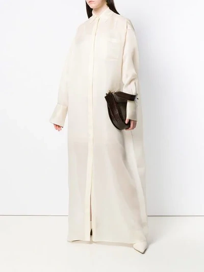Shop The Row Oversized Maxi Shirt In Neutrals
