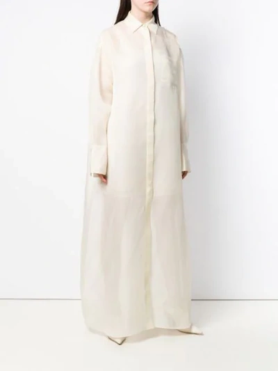 Shop The Row Oversized Maxi Shirt In Neutrals