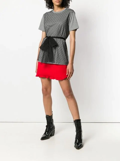 Shop Red Valentino Delicate Fishnet T In Grey