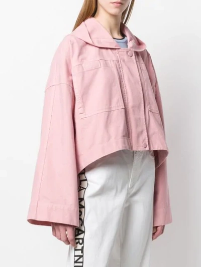 Shop N°21 Cropped Hooded Jacket In Pink