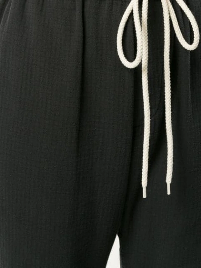 Shop Bassike Washed Herringbone Cropped Trousers In Black