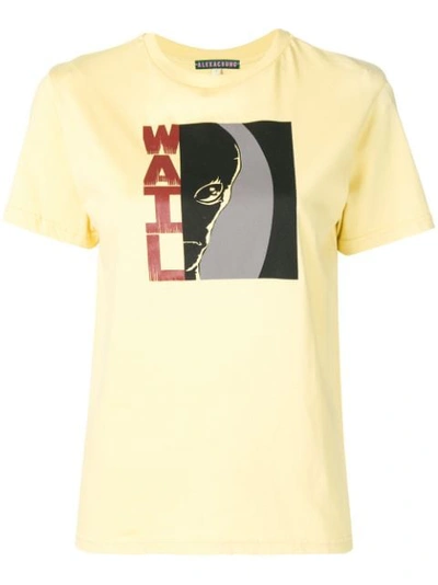 Shop Alexa Chung Alien Print T-shirt - Yellow