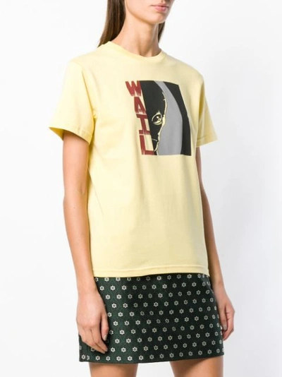 Shop Alexa Chung Alien Print T-shirt - Yellow