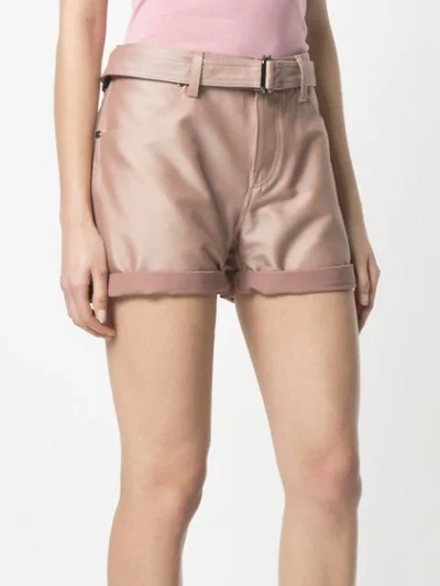 Shop Tom Ford Belted High Waisted Shorts In Pink
