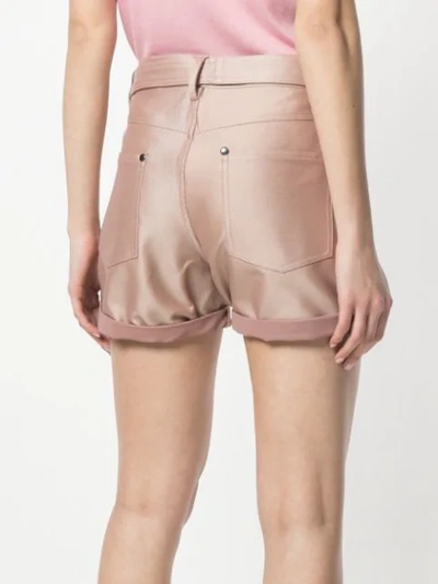 Shop Tom Ford Belted High Waisted Shorts In Pink