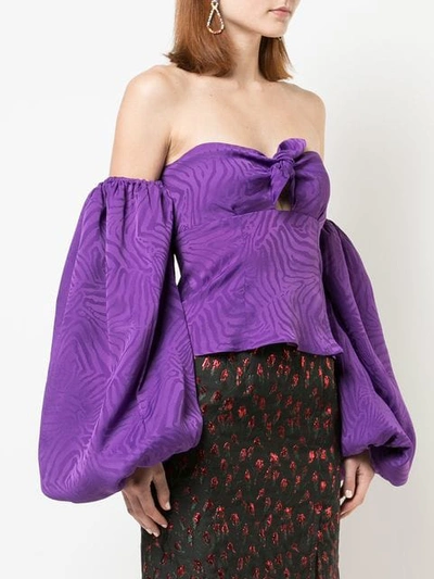 Shop Attico Oversized Sleeves 'no In Purple