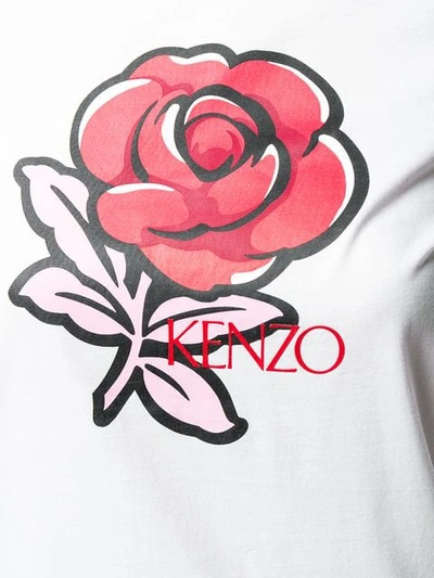 Shop Kenzo Rose Print T In White