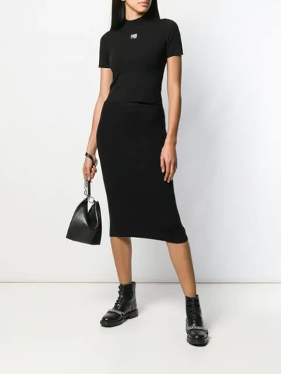 Shop Alexander Wang T Foundation Bodycon Skirt In Black