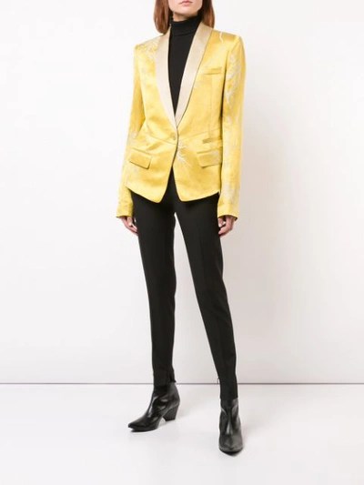 Shop Haider Ackermann Shawl Collar Blazer In Yellow