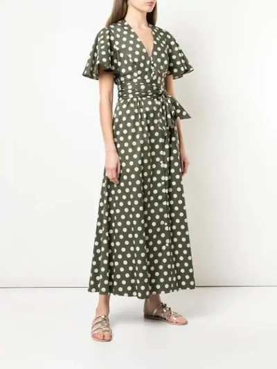 Shop Petersyn Tayla Dotted Dress In Green