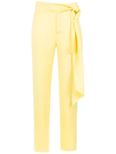 Shop Tufi Duek Trousers With Bow Detail In Yellow