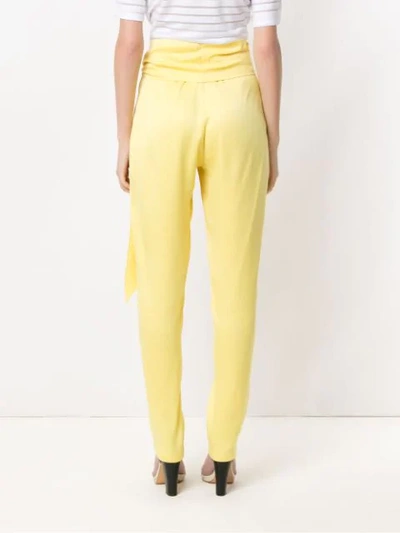 Shop Tufi Duek Trousers With Bow Detail In Yellow