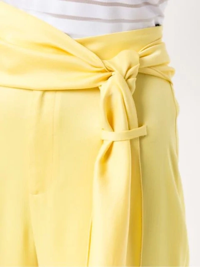 Shop Tufi Duek Trousers With Bow Detail In Yellow