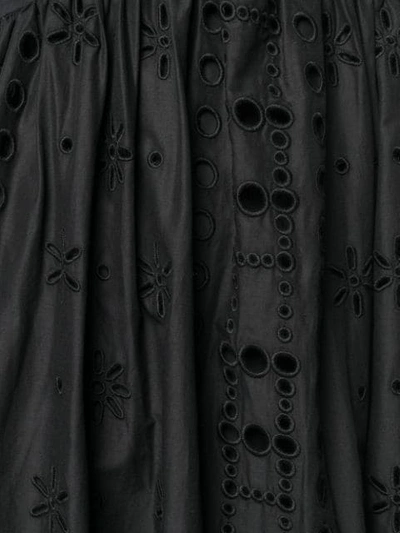 Shop Red Valentino Sangalo Embroidered Midi Dress In Black