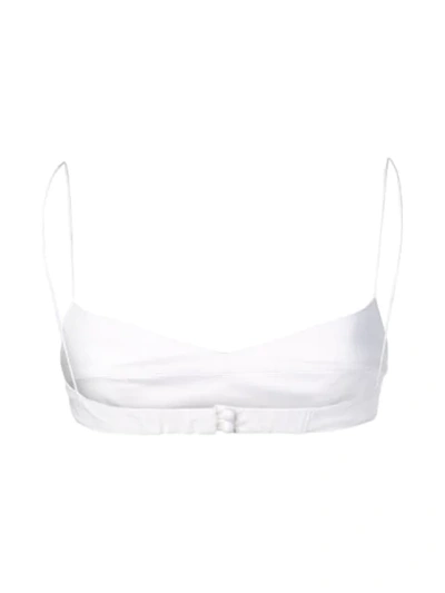 Shop Khaite Spaghetti Strap Bra   In White