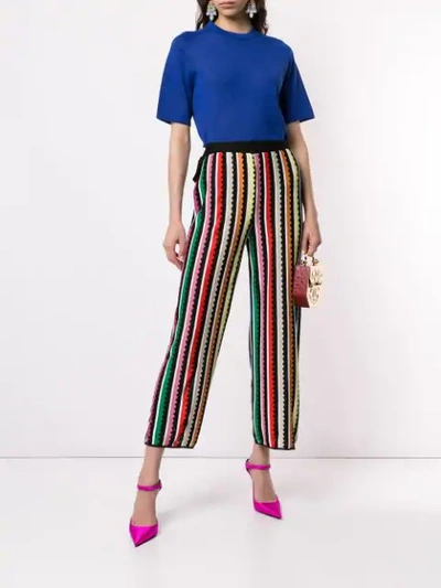Shop Mary Katrantzou Striped Cropped Trousers In Multicolour