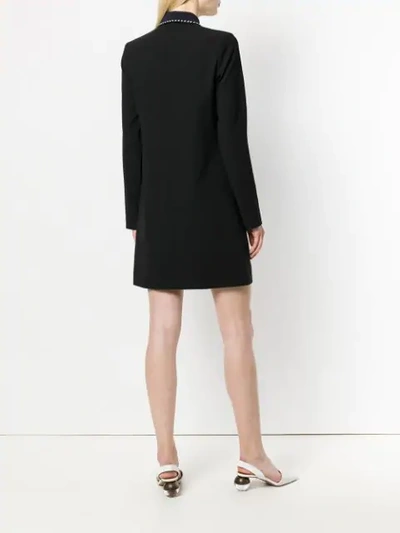 Shop Victoria Victoria Beckham Studded Keyhole Shirt Dress In Black