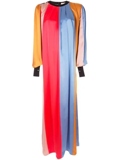 Shop Roksanda Striped Pleated Maxi Dress In Multicolour