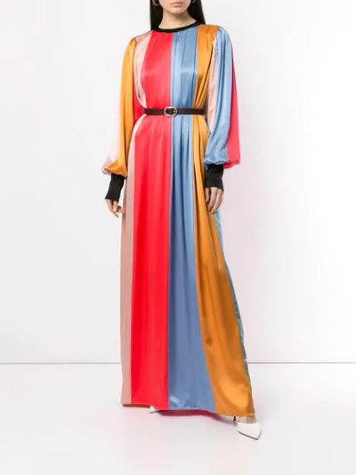 Shop Roksanda Striped Pleated Maxi Dress In Multicolour