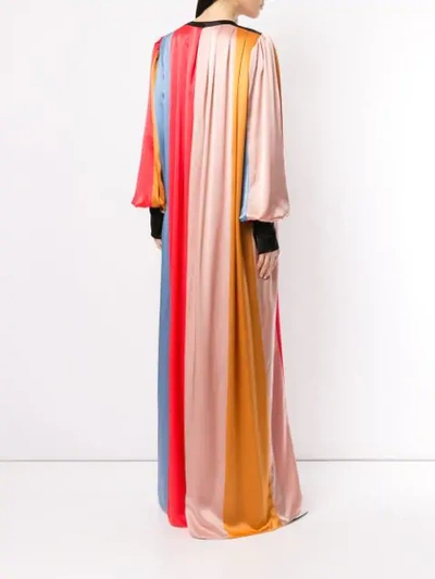 Shop Roksanda Striped Pleated Maxi Dress In Multicolour