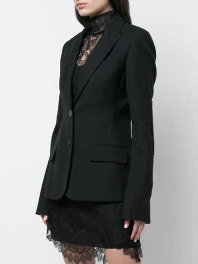 Shop Vera Wang Lace Up Back Detail Blazer In Black