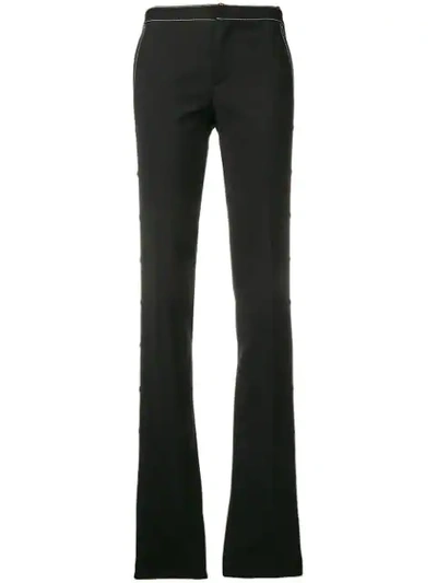 Shop Red Valentino Contrast Stitch Bootleg Trousers In Black