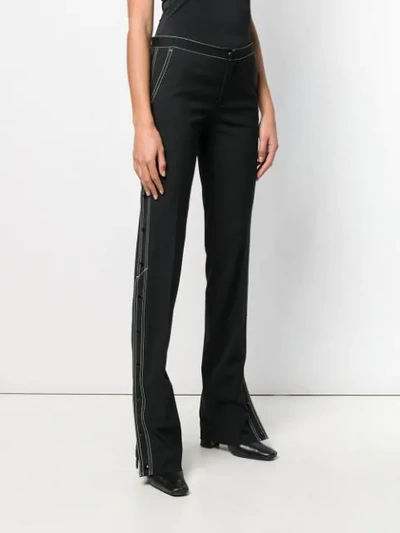 Shop Red Valentino Contrast Stitch Bootleg Trousers In Black