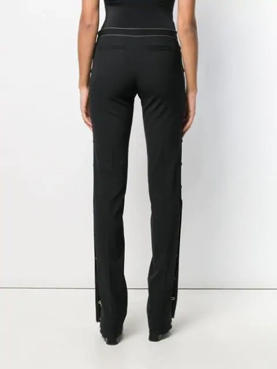 Shop Red Valentino Contrast Stitch Bootleg Trousers In Black